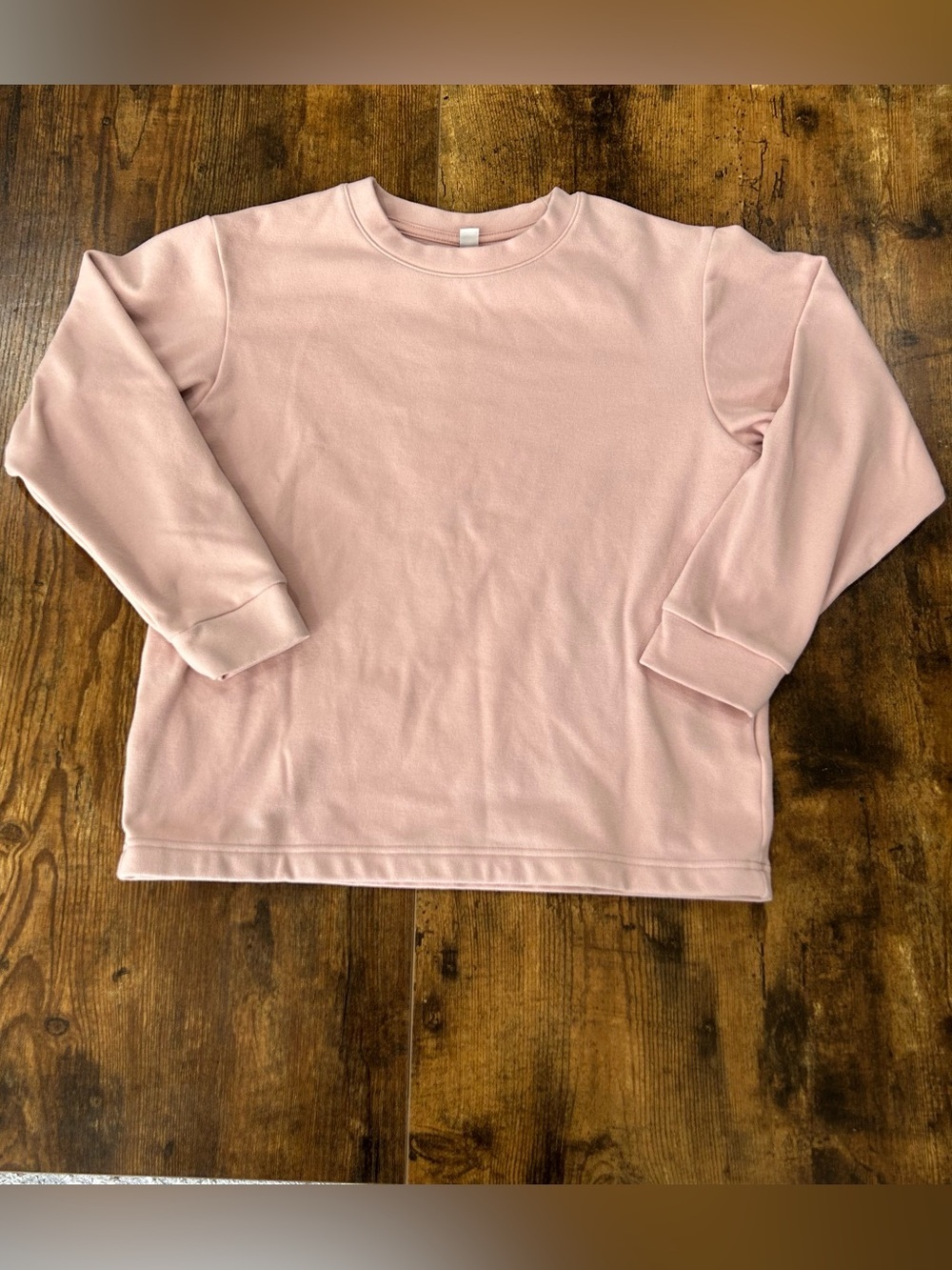 Uniqlo Kids Pink Fleece Sweatshirt Size 7-8 Soft Pullover Crewneck NWOT